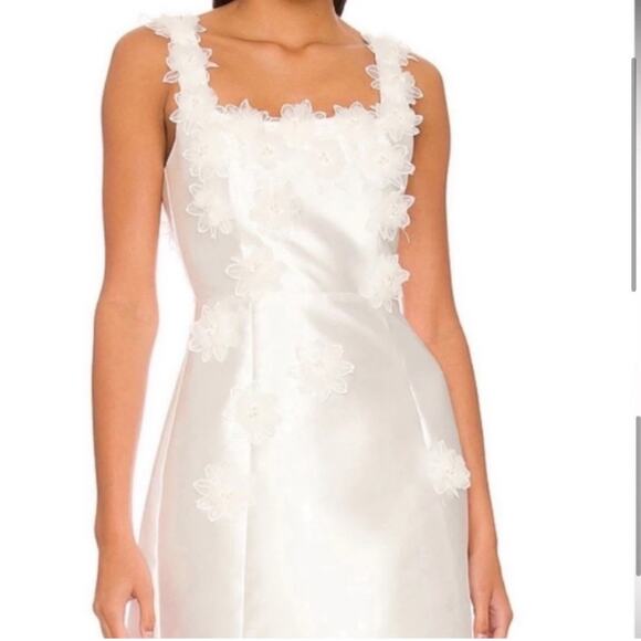 elliatt elder white embellished floral square neck mini bridal dress size small - Picture 8 of 14